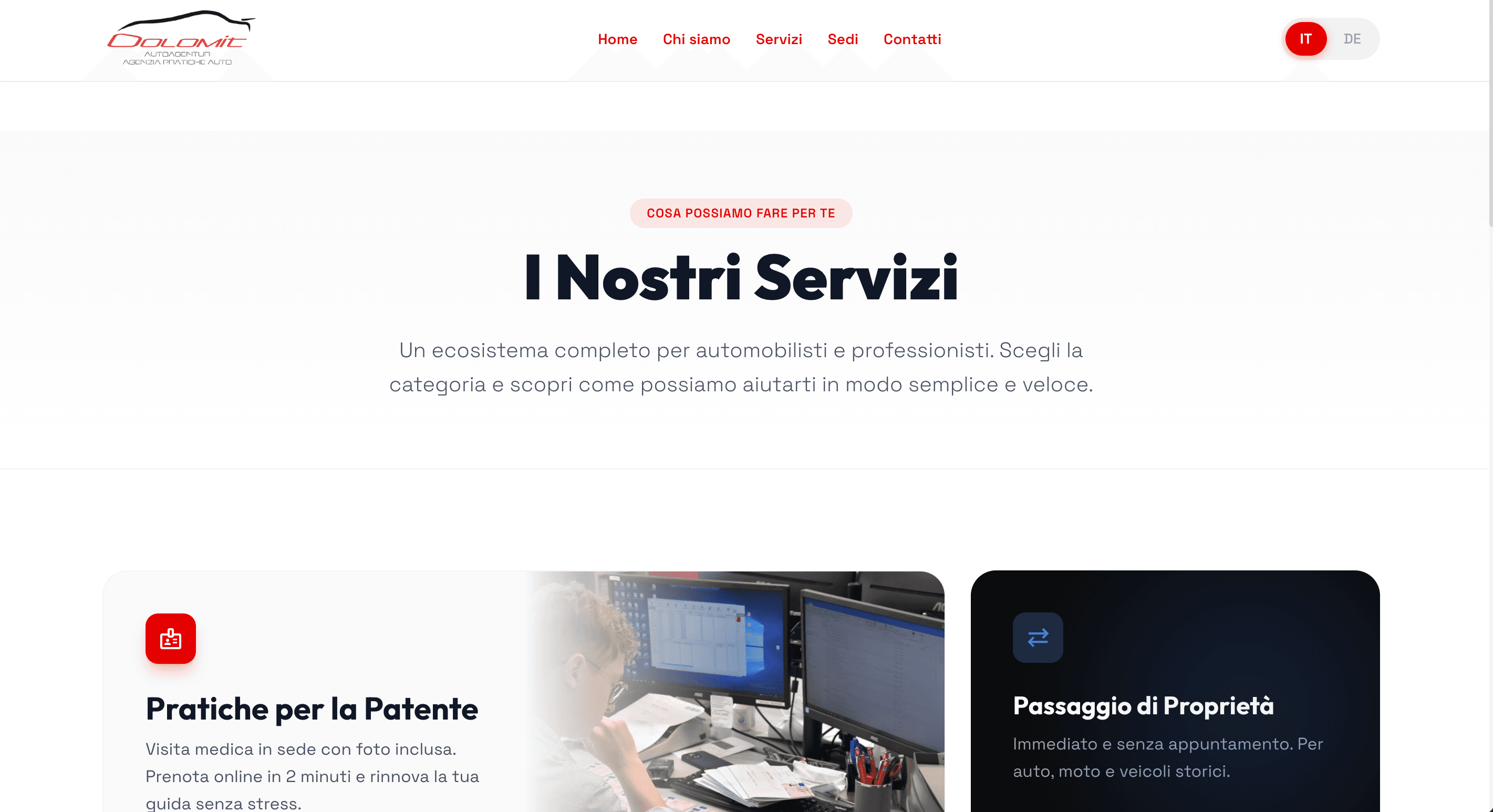 Services — bilingual, clear hierarchy