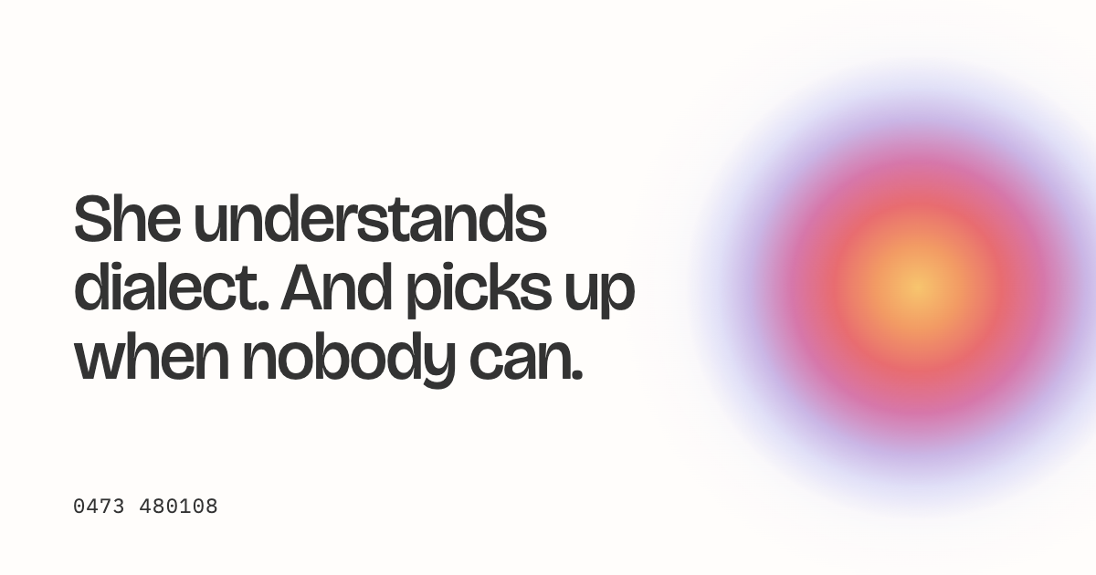 The phone assistant's page: «She understands dialect. And picks up when nobody can.»