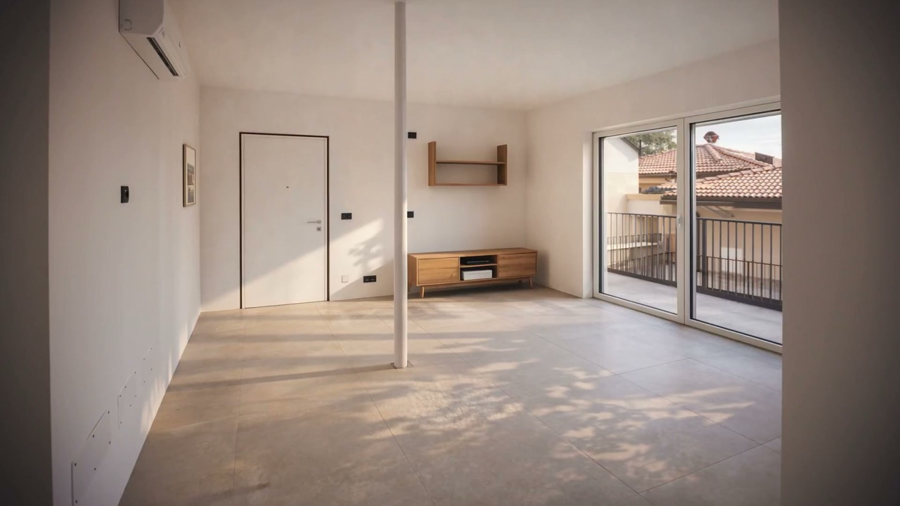 Before — empty walls, morning light
