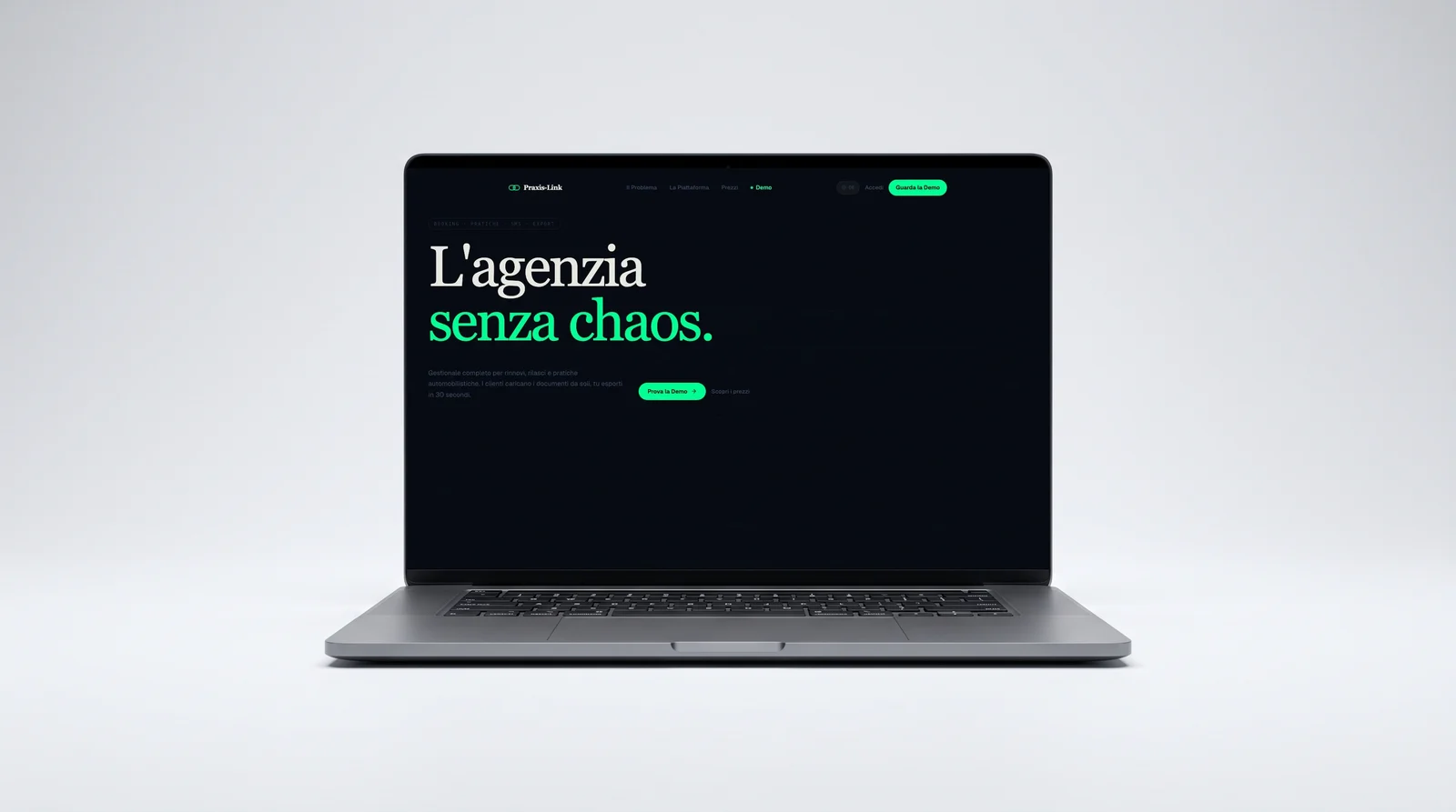 Praxis-Link — the site on an iPhone