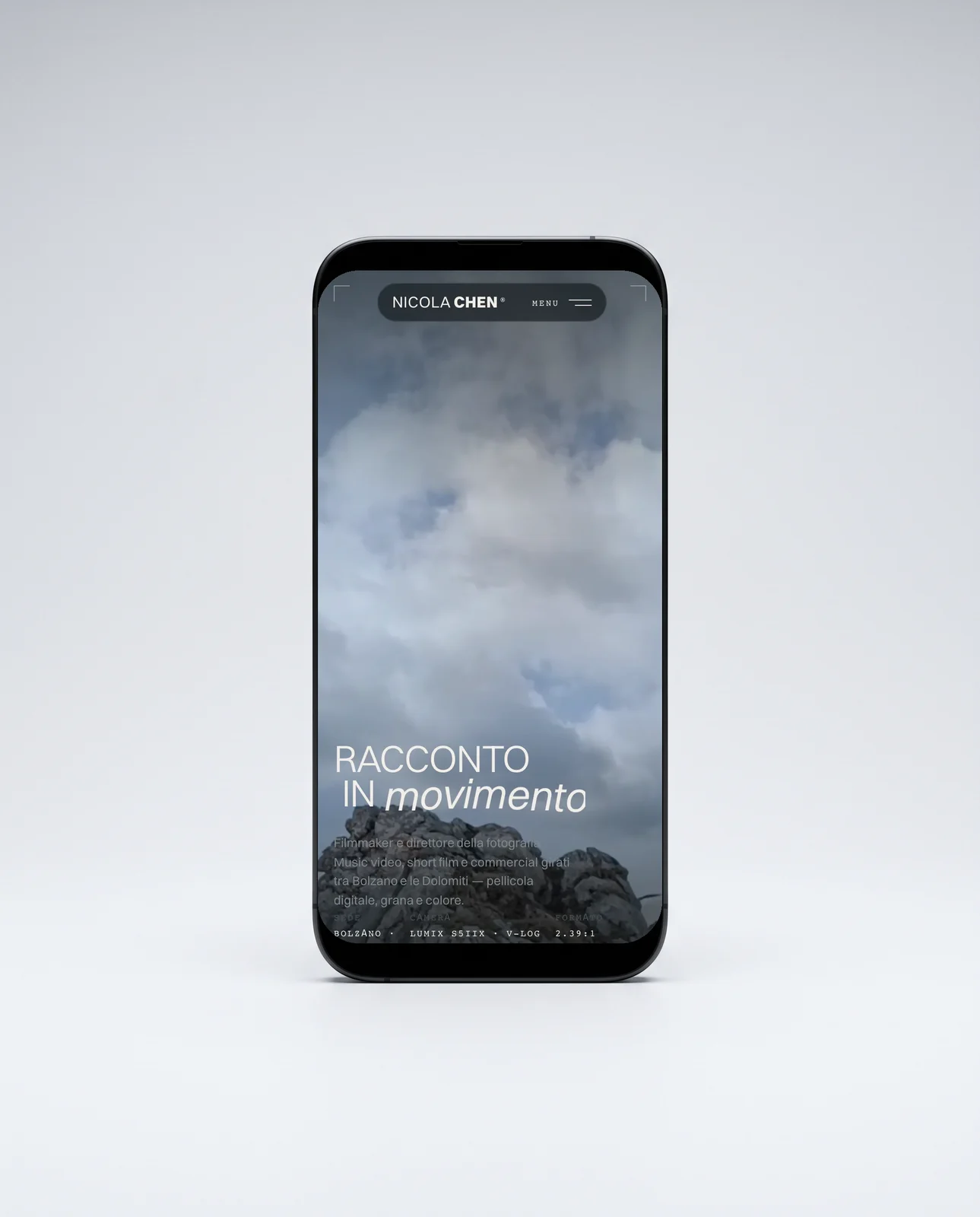Nicola Chen — the site on an iPhone